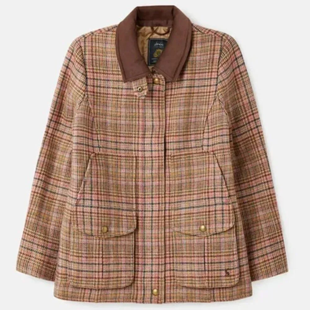 Joules Fieldcoat pink tweed jacket - Picture 3 of 9